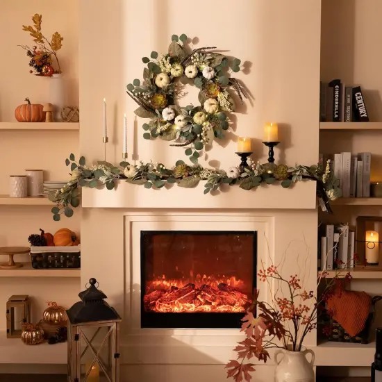 Fall Wreath with Light - Eucalyptus Autumn Wreath {5}