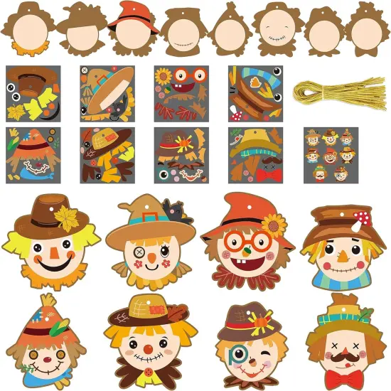 123Pcs Fall Scarecrow Head Craft Kit {1}