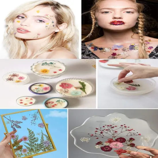 150PCS Purple Dried Flowers with Butterfly Stickers {4}