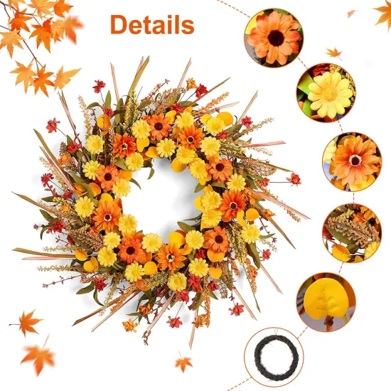 22 Inch Fall Wreaths for Front Door {2}