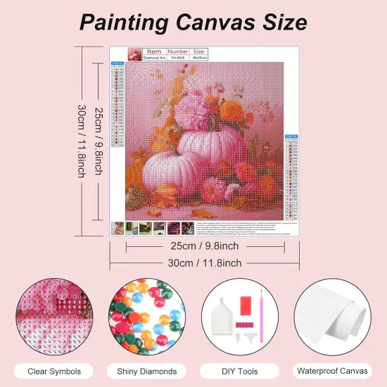 12&times;12Inch - Pumpkin Diamond Painting Kits for Adults {4}
