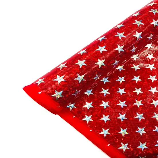 1 Yard Broken Glass Star Spandex Fabric Reflective Stretch Material for Costumes & Performance Wear White {5}