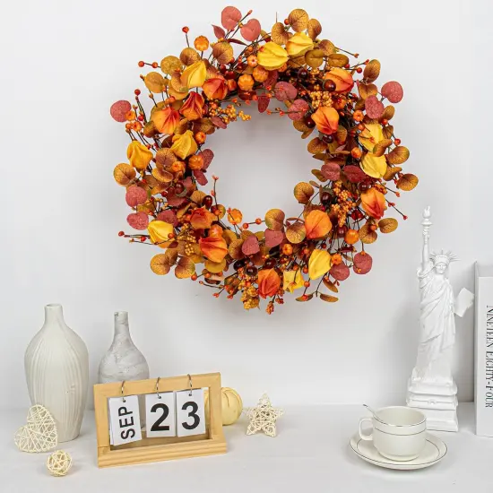 22 Inches Fall Wreath - Rustic Autumn {3}