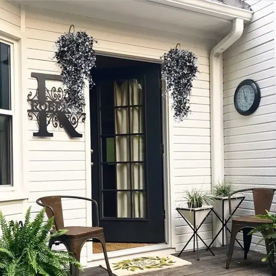 Artificial Hanging Plants 4PCS Black White {3}