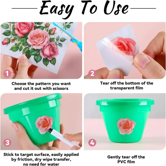 12 Sheets Flowers Rub on Transfers for Crafts and Furniture {3}