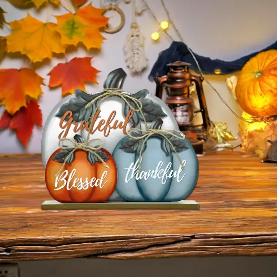 Fall Wooden Signs Autumn Pumpkin Tabletop Decoration Signs 11 Inch {4}