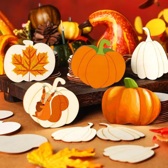 32 Pcs Thanksgiving Wooden Pumpkin {3}