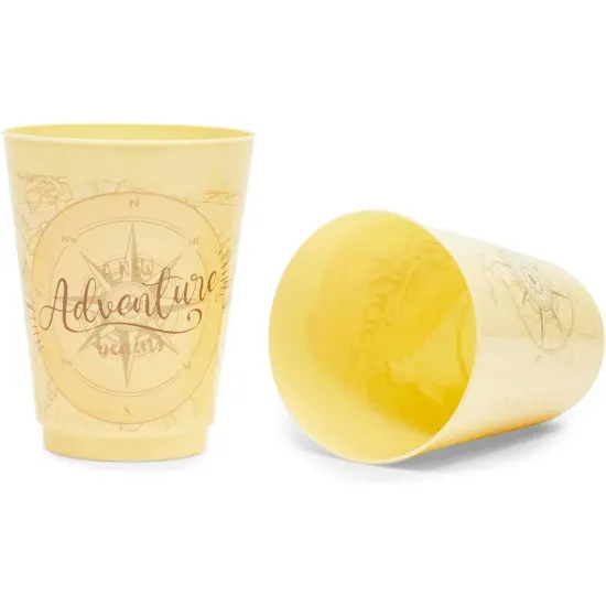 Plastic Party Cups, A New Adventure Begins (Yellow, 16 oz, 16 Pack) {5}