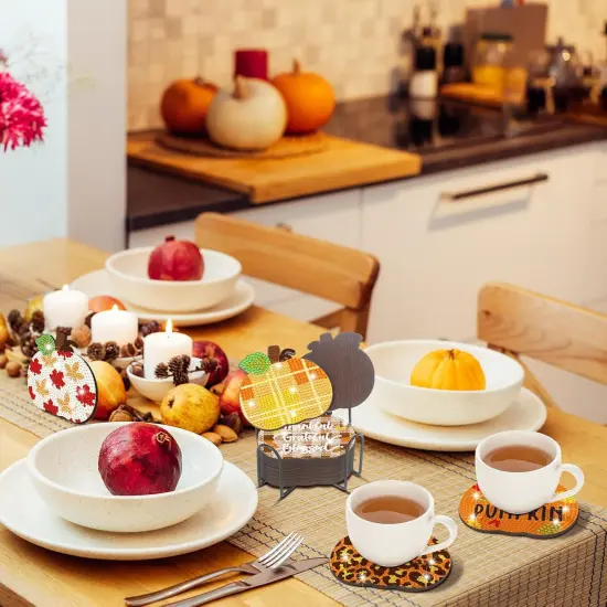 Pumpkin Diamond Painting Coasters Kit for Adult Beginners DIY {4}