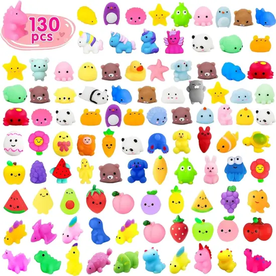 130Pcs Mochi Squishy Toys Kit for Kids {1}