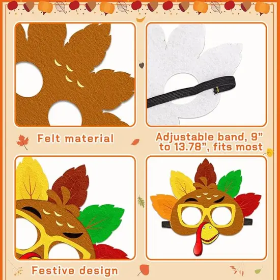 16PCS Thanksgiving Crafts for Kids - Turkey Masks {5}