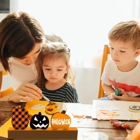 4 Pcs Fall Thanksgiving Wooden Pumpkin Cutouts {3}