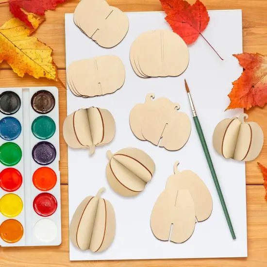 DIY Fall 3D Pumpkins Wood Crafts to Paint for Kids Adults {4}
