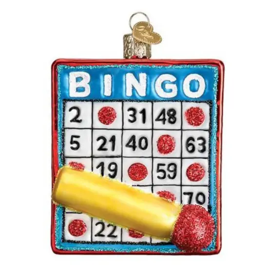 Old World Christmas 3.5 Inch Bingo Christmas Tree Ornament , Game Of Chance Winner Multicolored {1}