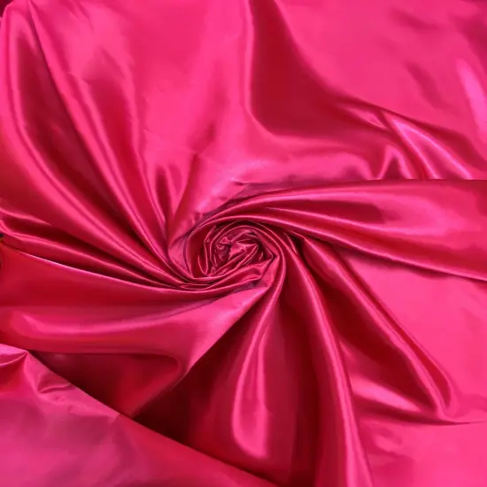 1 Yard Hot Pink Bridal Satin Material 58/60 Inch Wide Shiny Soft Polyester for Fashion, Curtains & DIY Crafts {1}