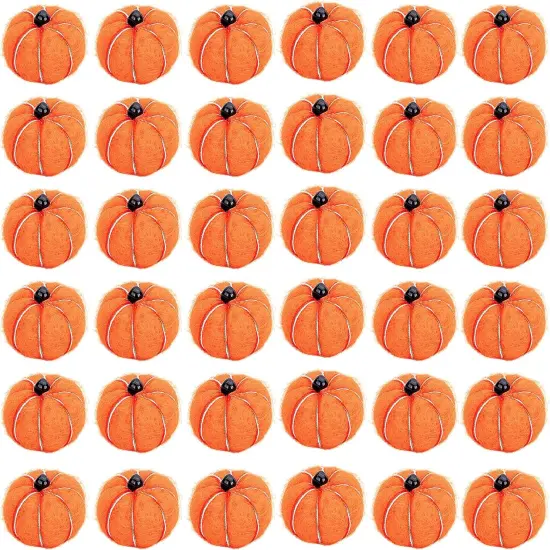 36 PCS Halloween Small Felt Pumpkin {1}