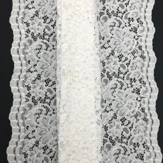 1 Yard White Vintage Corded Lace Fabric for Wedding Gowns Veils Diy Sewing Crafts 52/54&rdquo; Width {1}
