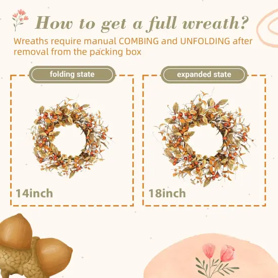 Fall Wreath with Eucalyptus Leaves and Berries {2}