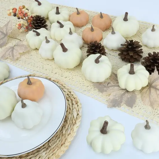 17 PCS Artificial Pumpkins Decorations {3}