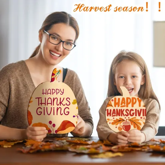 (12 Pieces) -Wooden Pumpkin Cutout Unfinished Multiple Styles Wood {4}