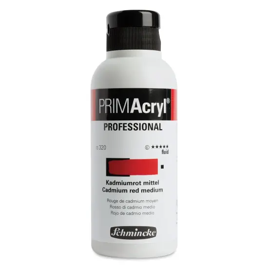 Schmincke Primacryl Professional Fluid Acrylic - Cadmium Red Medium, 250 ml bottle {1}