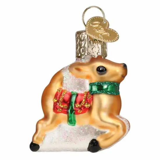 Old World Christmas 2.0 Inch Mini Reindeer Tree Ornament , Ornament Saddle Flying Brown {2}