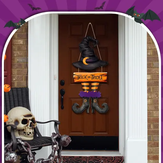 Halloween Door Sign Witch Wreath Decorations {3}