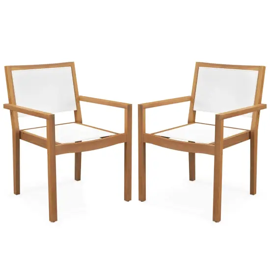 Costway Stackable Dining Chair Set of 2/4 with Wear-resistant Fabric & Breathable Backrest {7}