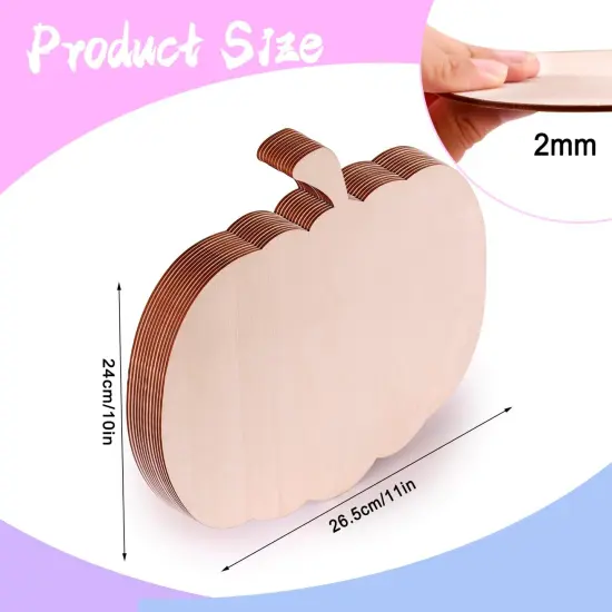 12 Pieces Large Wooden Pumpkin Cutouts 11 Inches {2}
