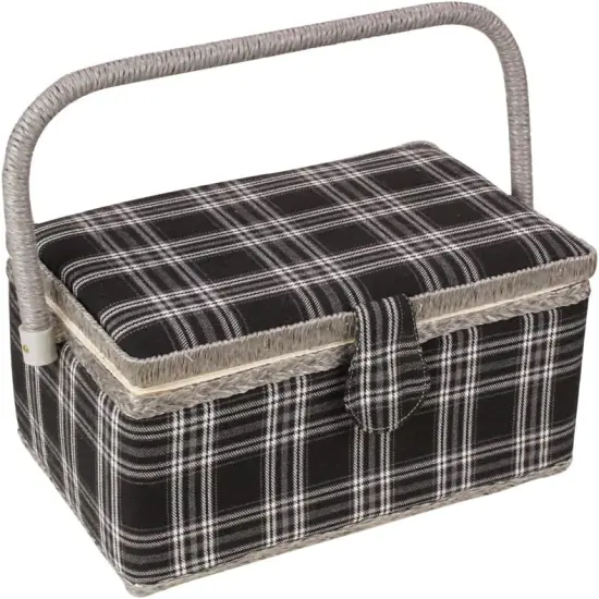 Sewing Storage Box &ndash; Medium Organizer with Tray, Pin Cushion & Pocket (11" x 7") {2}