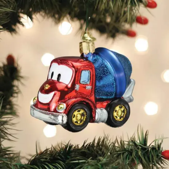 Old World Christmas 2.75 In Cheerful Cement Truck Tree Ornament , Ornament Construction Toy Blue {3}
