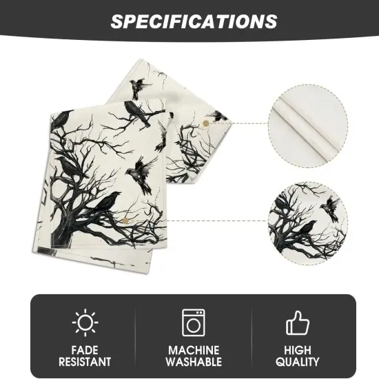 Silhouette Tree Crows Halloween Table Runner {5}