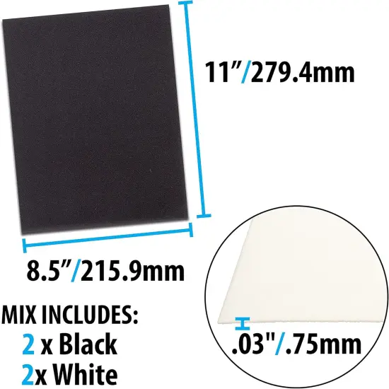 The Beadsmith Beading Foundation &ndash; 8.5 x 11 inches &ndash; 4 sheets of Assorted Black & White Fabric &ndash; Made in the USA &ndash; Stiff & durable material used for bead & stitch embroidery, cabochon beading & sewing {3}