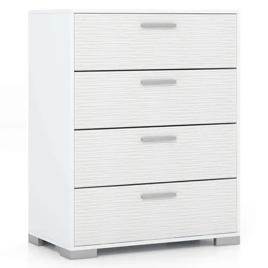 Costway 4 Drawer Storage Cabinet with Metal Legs & Handles Anti-Toppling Devices Gray/White {8}
