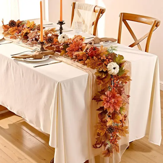 6 FT Fall Garland with Lights {2}