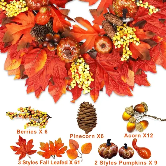 18 Inch Thick Fall Wreaths for Front Door {4}