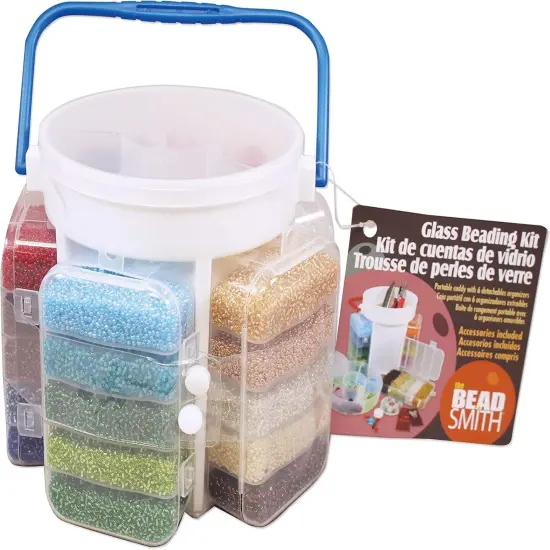 The Beadsmith Portable Bead Caddy - Bead Set w/Jewelry Making Supplies, Includes 1000+ gm of Seed Beads Plus Accessories & Storage {2}