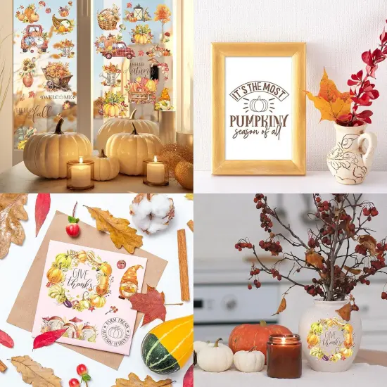 12 Sheet Thanksgiving Fall Rub on Transfers {4}