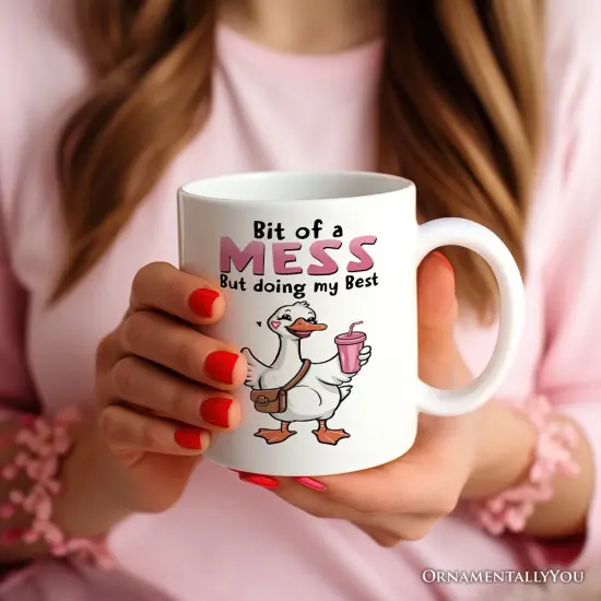 Coquette Pink Goose Mug, Sassy Gift {2}