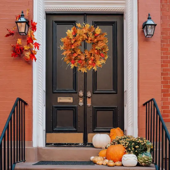 21&rsquo;&rsquo; Artificial Autumn Fall Wreath {3}