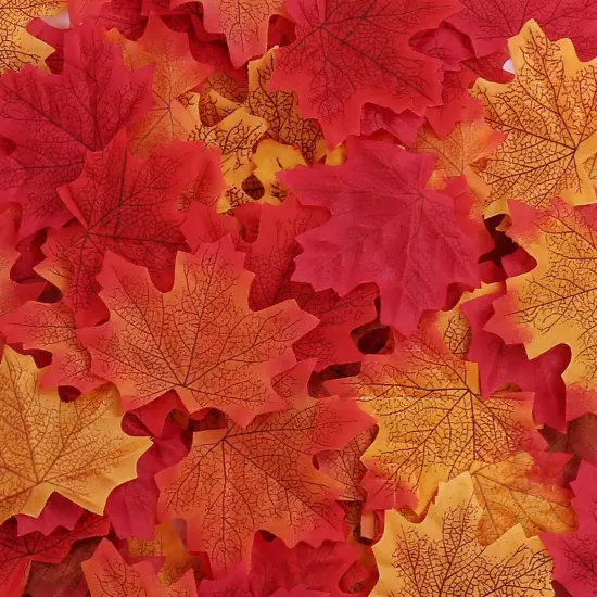 360 Pcs 8cm/3.1inch Artificial Maple Leaves 6 Colors Fall Leaves-Red 360pcs {1}