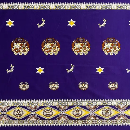 1 Yard Tonga Seal Double Border Light Barkcloth Fabric 100% Cotton, 36" L x 45" W Purple {1}