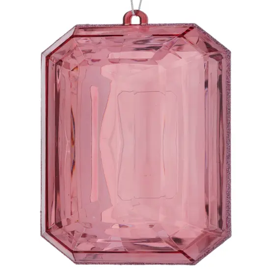 MTX67416 9" Acrylic Emerald Cut Precious Gem Ornament - Choose from Stunning Colors Orange {4}