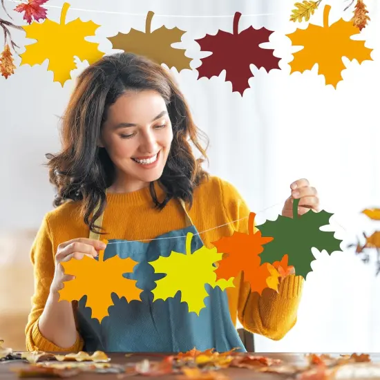 35 Pcs Large Fall Leaves Cutouts Maple Paper Leaf Cutouts 4 {3}