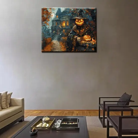 Halloween Pumpkin Girl Paint by Numbers - 16x20 - Frameless {4}