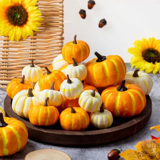 72 Pcs Mini Pumpkins Fall Decoration {1}
