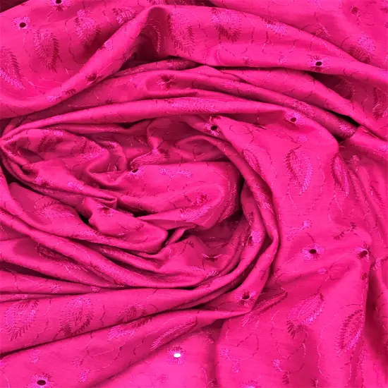 1 Yard Fuchsia Medium Eyelet Fabric with Soft Texture and Double Border 41/42 Inches Wide {2}