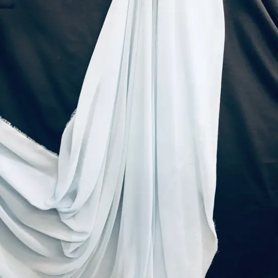 1 Yard Baby Blue Chiffon Fabric Sheer Lightweight Polyester for Dressmaking Crafts Decor 59/60 Inch Width {3}