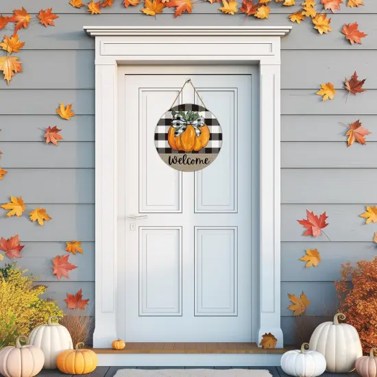 Pumpkin Wall Decor Pumpkin Hanging Welcome Sign {2}
