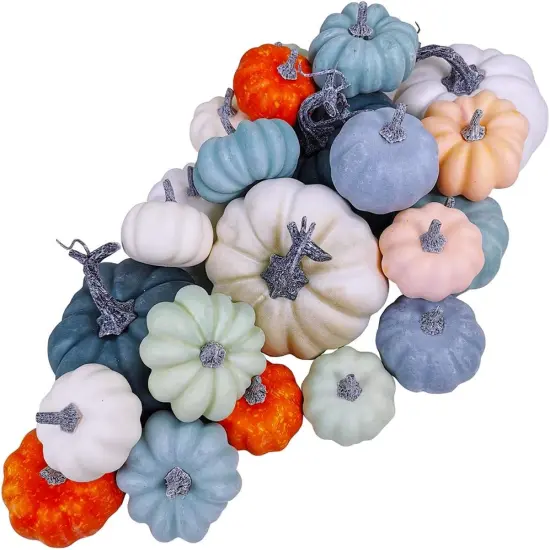 24 Pcs Bulk Assorted Foam Pumpkin {1}